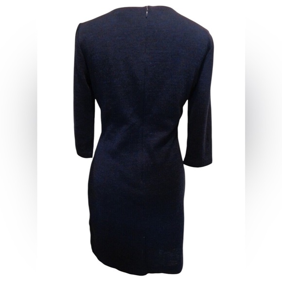 BROOKS BROTHERS STRETCH WOOL WRAP EFFECT NAVY DRESS SIZE 8 - Picture 3 of 14